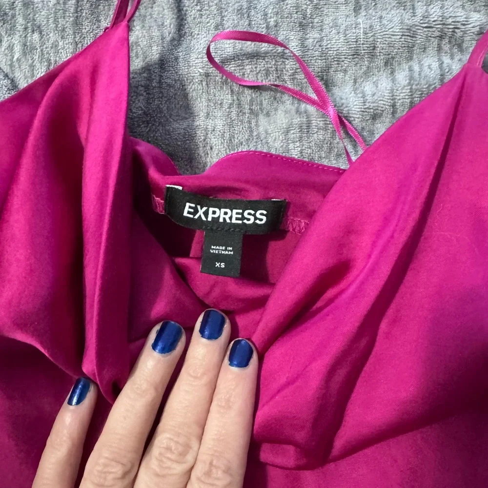 Express Fuchsia silk dress - Picture 2 of 3